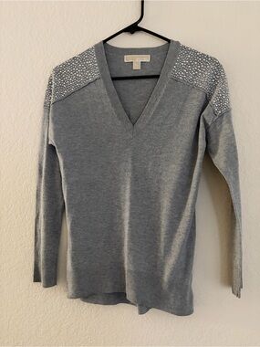 Michael Michael Kors bedazzled long sleeve light weight knit Blouse
